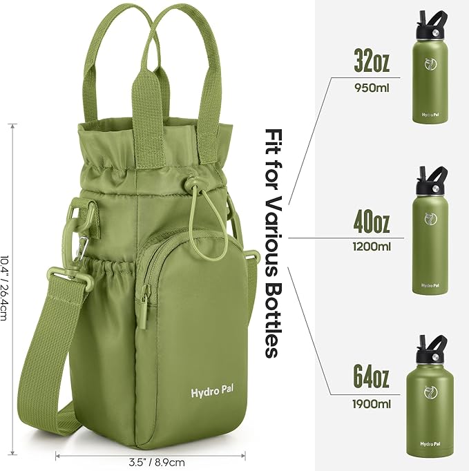 Insulated Water Bottles 32 oz with 2 Leak Proof Lids & Water Bottle Holder, Wide Mouth Sport Water Bottle with Straw, Reusable Stainless Steel Water Flask, Double Walled Vacuum Thermos
