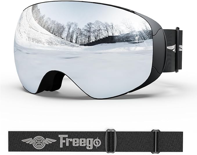 Silkycasters Ski Goggles PRO, Interchangeable Lens 100% UV400 Protection, Unisex Snow Goggles for Men & Women