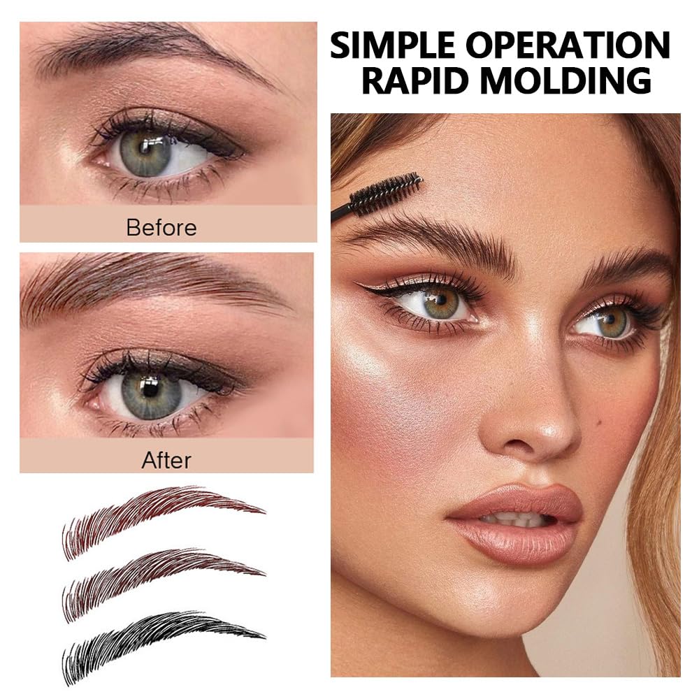 Brow Kit, Eyebrow Pomade,Eye Brow Contour Palette with Double-ended Eyebrow Brush, Full Defined Natural Brows, Long-Lasting Waterproof,01
