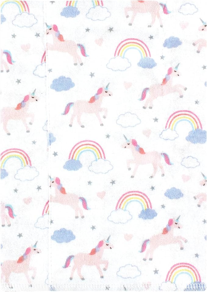 Luvable Friends Hudson Baby Flannel Burp Cloths 4pk, Pink Unicorn