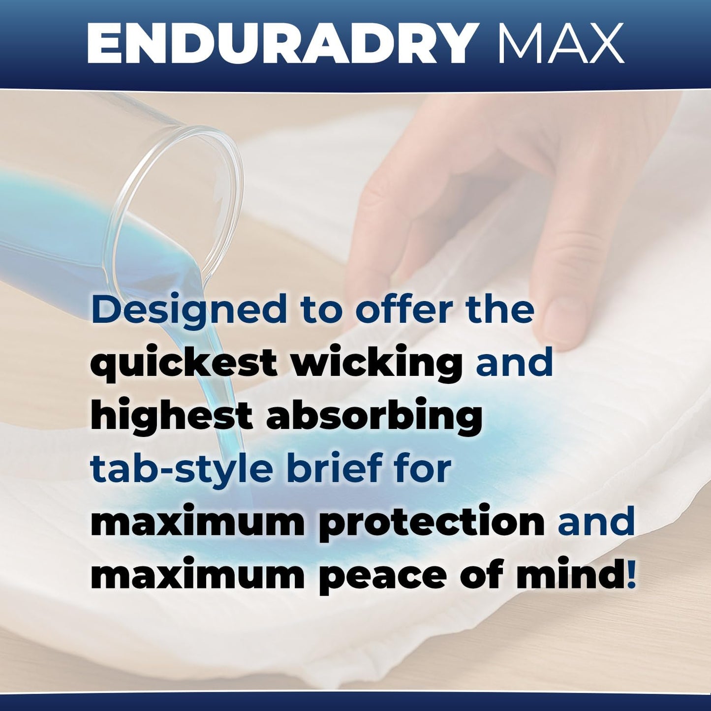 LivDry EnduraDry Max Adult Diapers with Tabs, Up to 12-Hours, Super Absorbent Incontinence Underwear, Leak Protection Briefs, Medium, 48-Pack