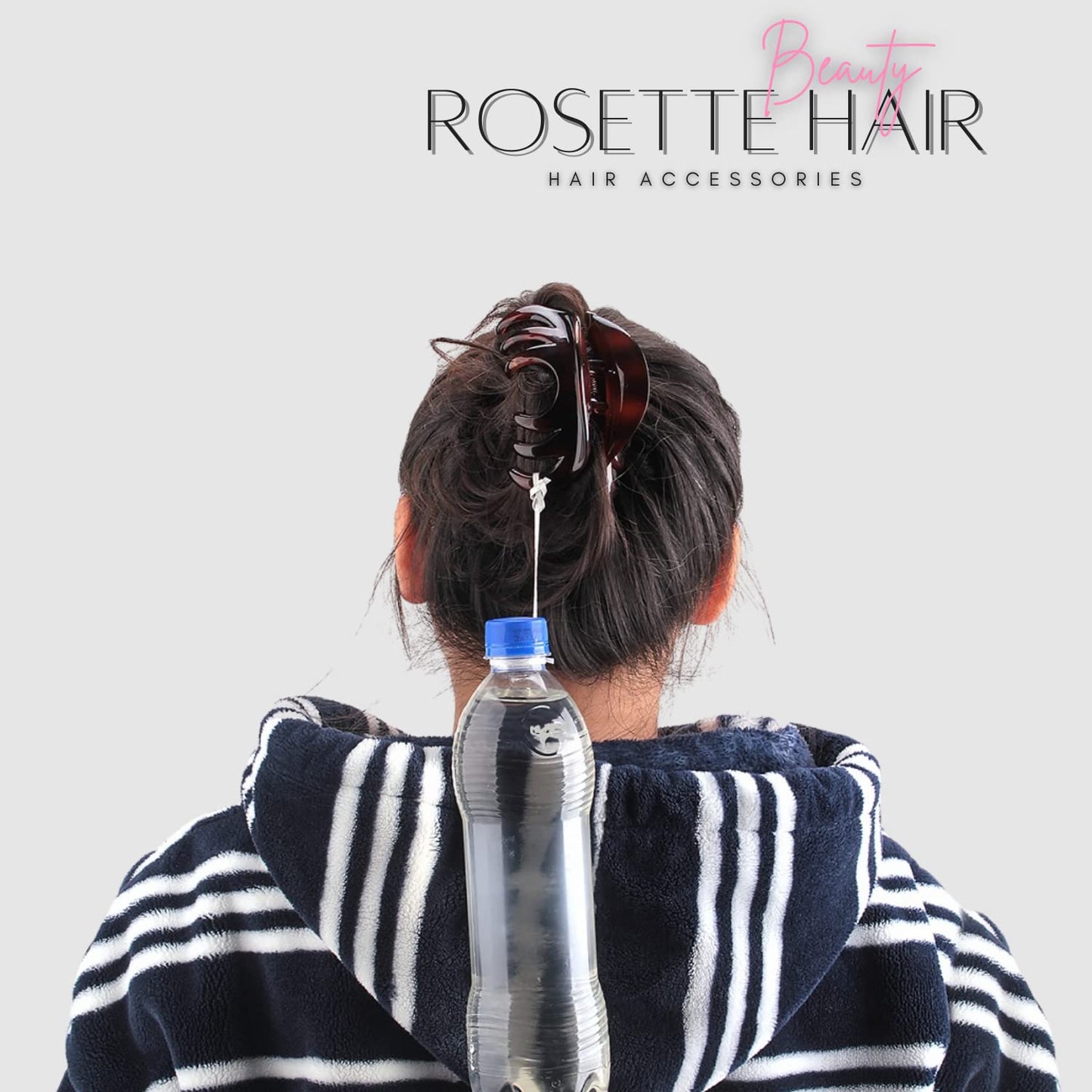 Rosette Large Chic Styling Glass Claw Clip Hair Clamps Grips Hairpins Barrettes for Indoor/Outdoor Use - Thick Hair, Women and G
