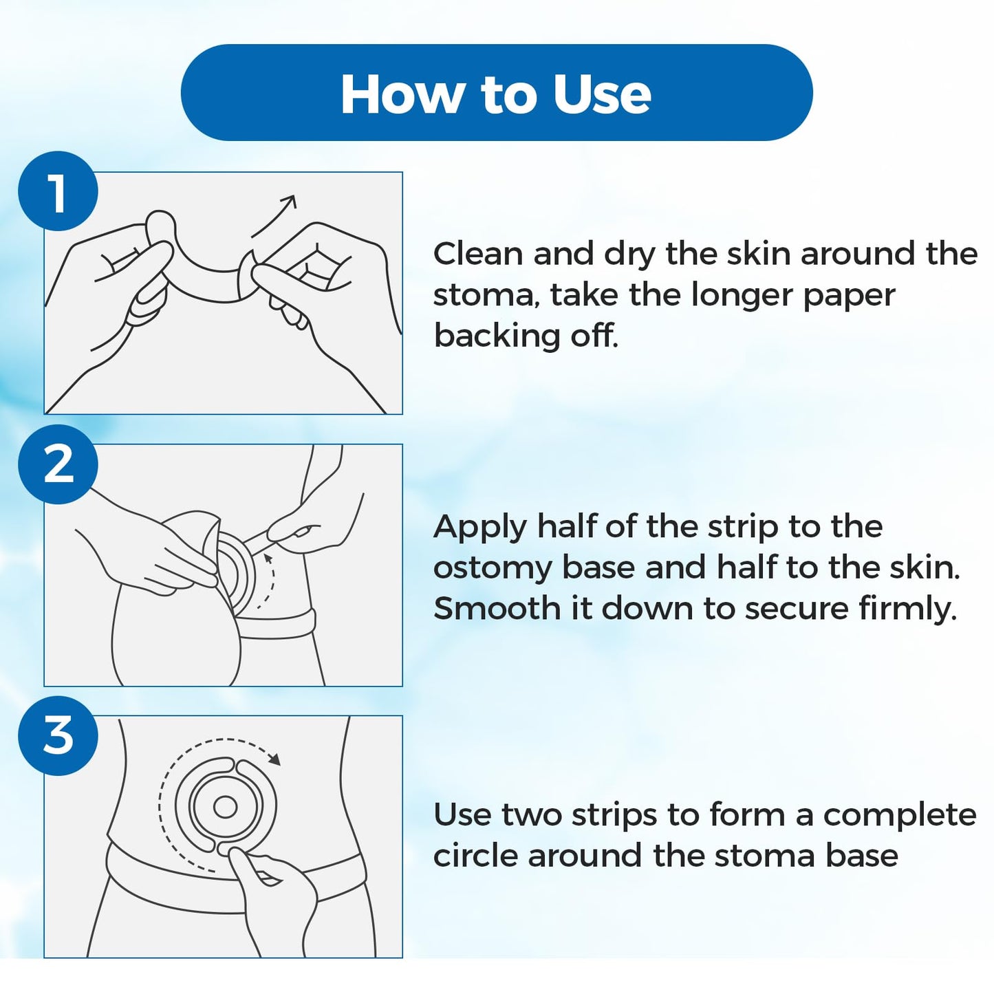 Sunliech 20 Pcs Elastic Ostomy Barrier Strips, Medical Grade Hydrocolloid, Ostomy Supplies, Skin Adhesive Ostomy Barrier Tape, Waterproof Leak for Ostomy Bag Ostomy Colostomy Ileostomy Supplies