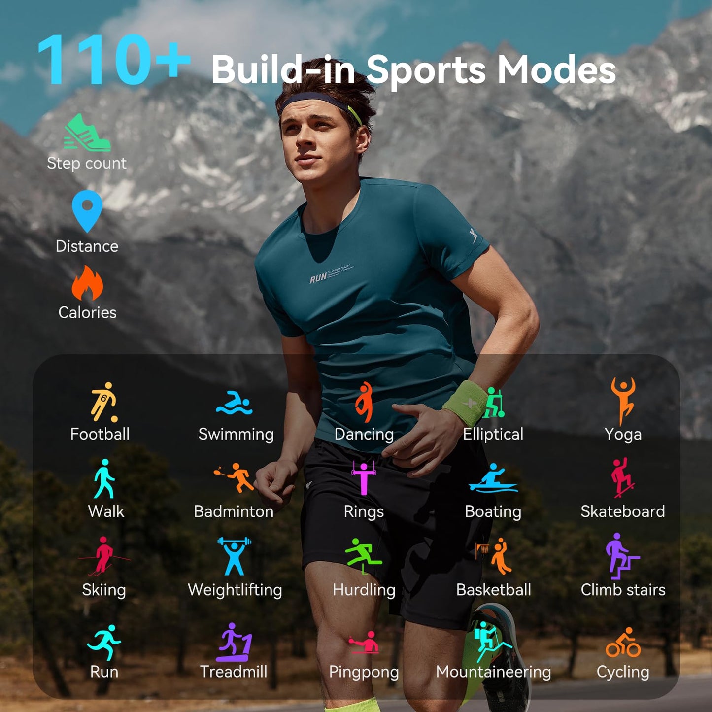 GPS Smart Watch for Men/Women, 2.06"HD AMOLED Smartwatch with Compass/Barometer/Altitude, Bluetooth Call ,110+Sports, 5 ATM Water-Resistance, Heart Rate/Sleep Monitor, Fitness Tracker for Android/iOS