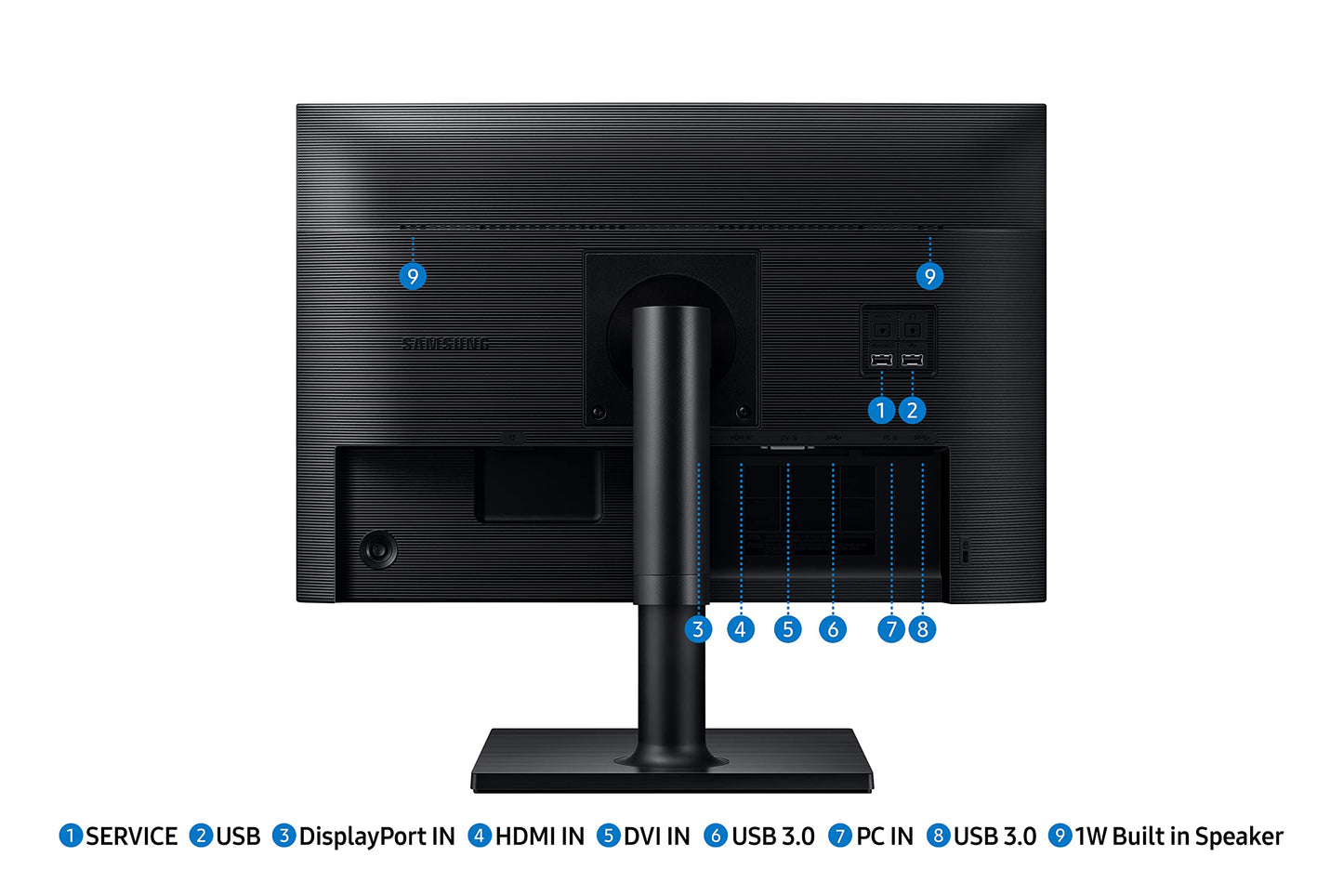 Samsung Ft45 Series 24-Inch Wuxga 1920 X 1200 Computer Monitor, 75Hz, Ips Panel, Hdmi, Displayport, Dvi, Usb Hub, Built-In Speak