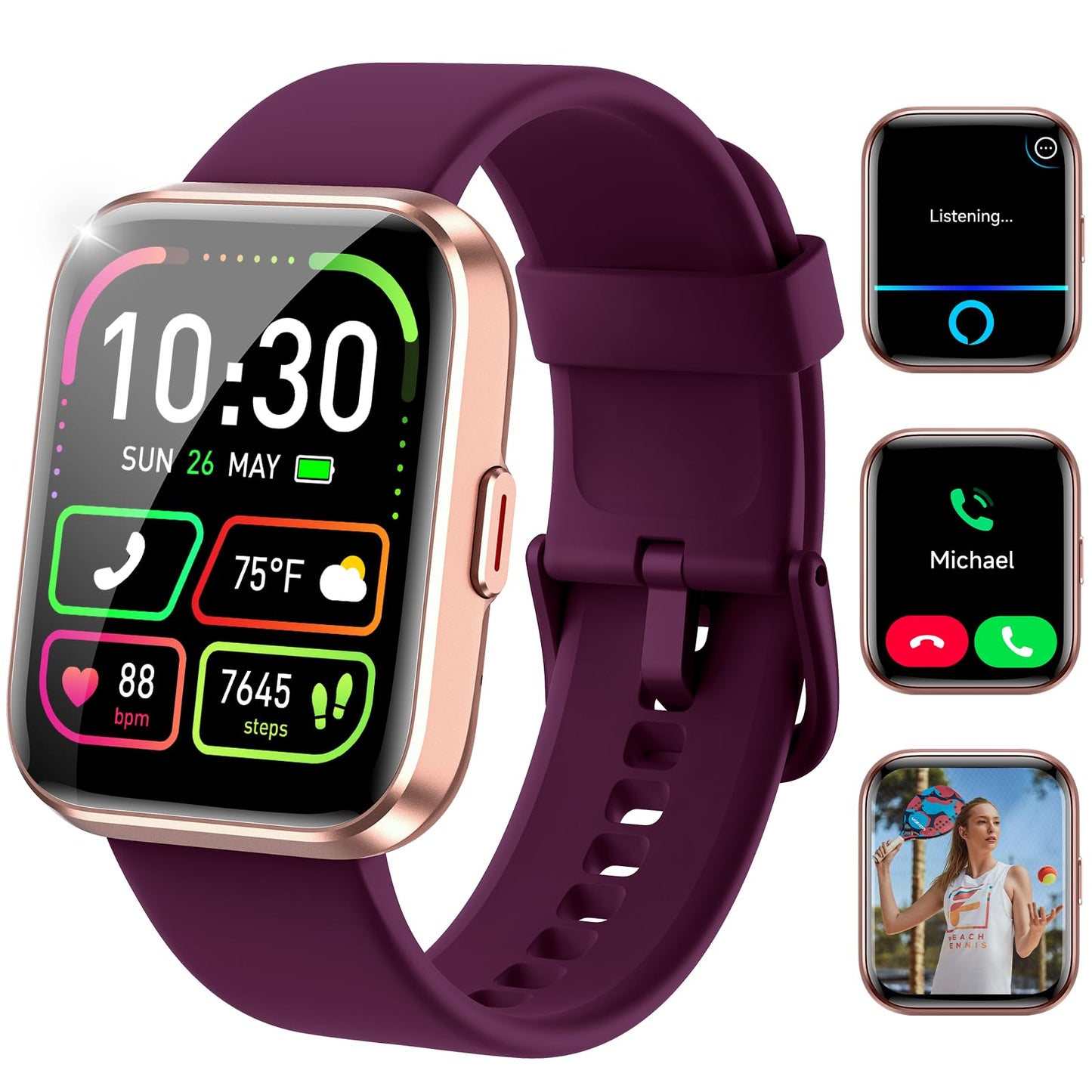 Smart Watches for Women and Men - Smart Watch Compatible for iPhone Android Phone,Alexa,Call & Notification Alerts,Heart Rate & Sleep Monitor,3 ATM Waterproof 1.83 Inches Fitness Tracker