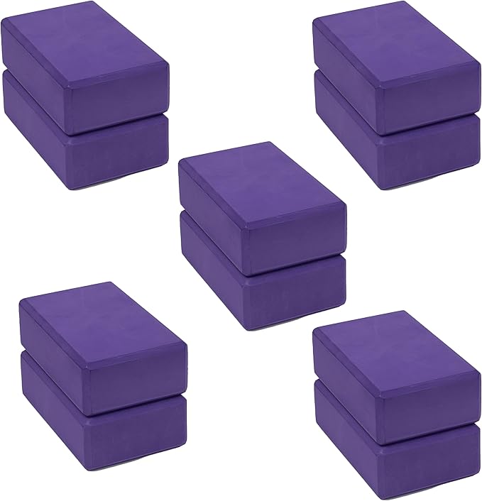 Upward Fit 3" Yoga Block, 10 Pack Bulk EVA Foam Yoga Blocks, Firm and Supportive Yoga Brick, Balance Foam for Stretching, ...
