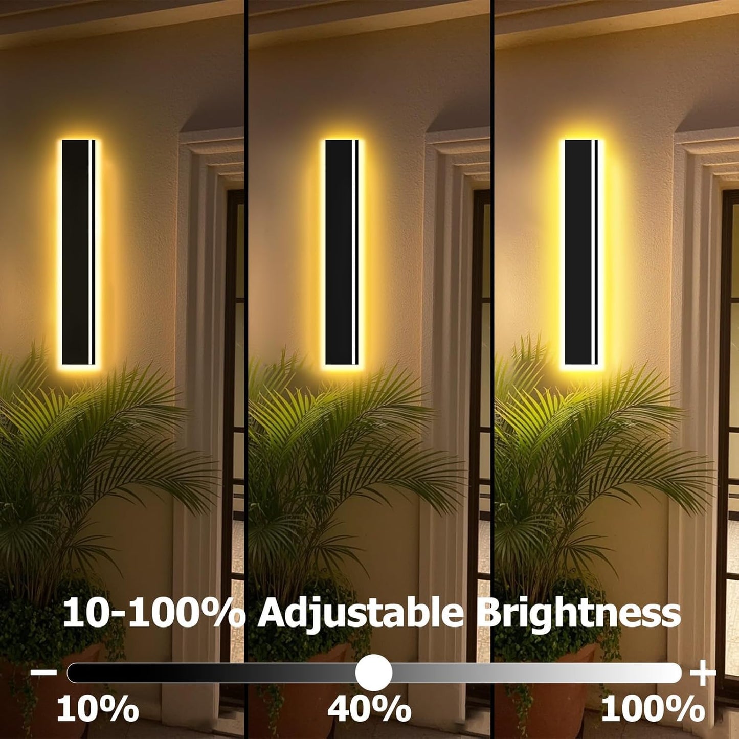 Picico 39In Modern Outdoor Lights 4.33 Inch Wide Ip65 Waterproof Long Exterior Light Fixtures Wall Mount Dimmable Linear Outdoor Led Wall Sconce Outside Lighting For Garage Front Door