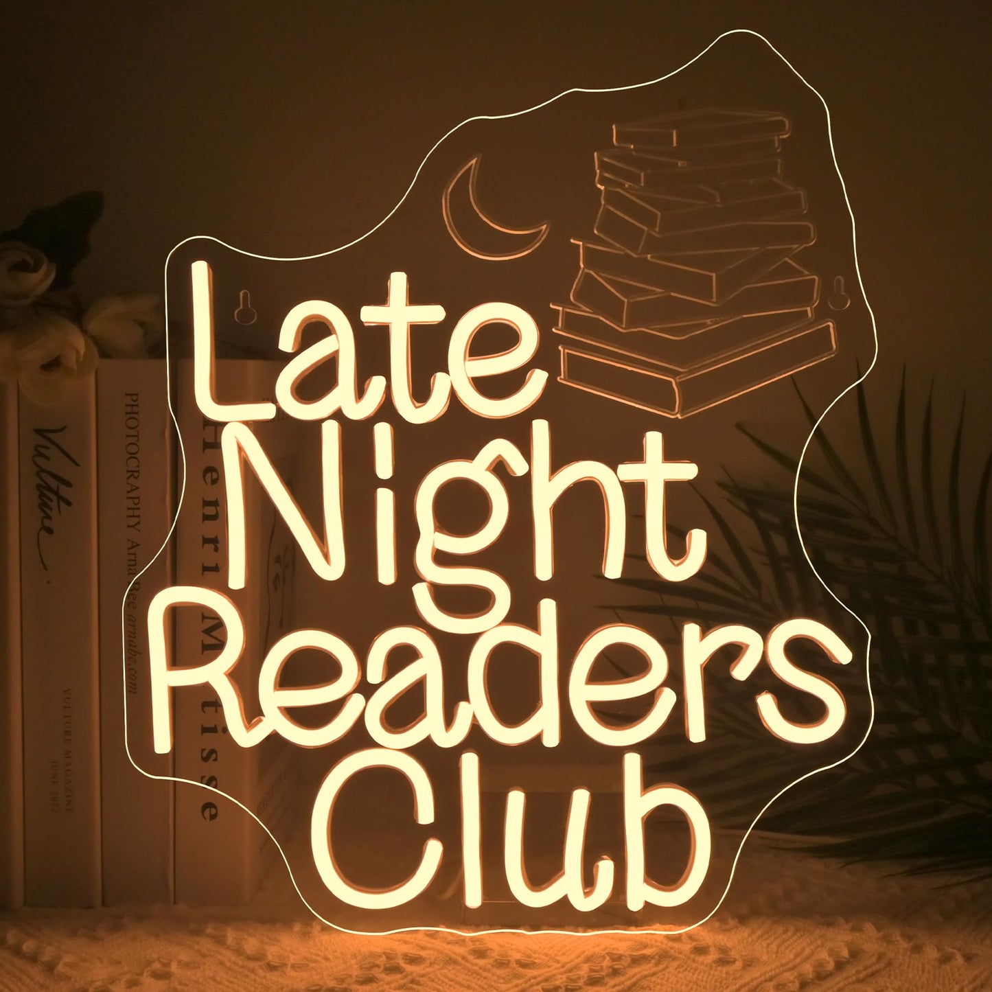 Nosun Late Night Readers Club Neon Sign Reader Club Neon Light Led Hanging Read Room Sign Library Welcome Door Neon Sign Pink Night Light Gift For Book Enthusiast Reading Enthusiasts