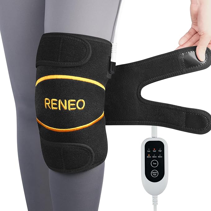 RENEO Electric Heating Pad for Knee Relief, Auto Shut-Off Wearable Knee Wrap, Elbow Heated Brace with Support, Discomfort ...