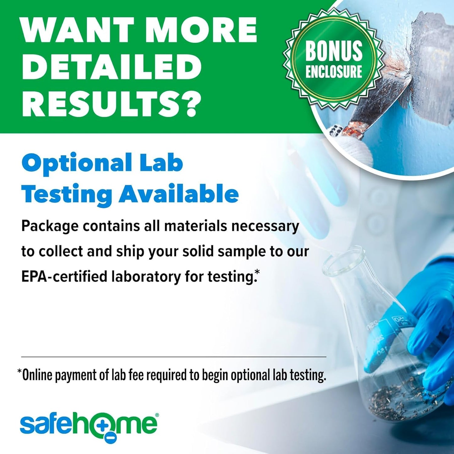 Safe Home® Lead in Solids Combo Test Kit – 10 DIY Swabs + Optional Testing at our EPA Certified Lab – Made in the USA for Homeowners & Contractors – (1 Pack)