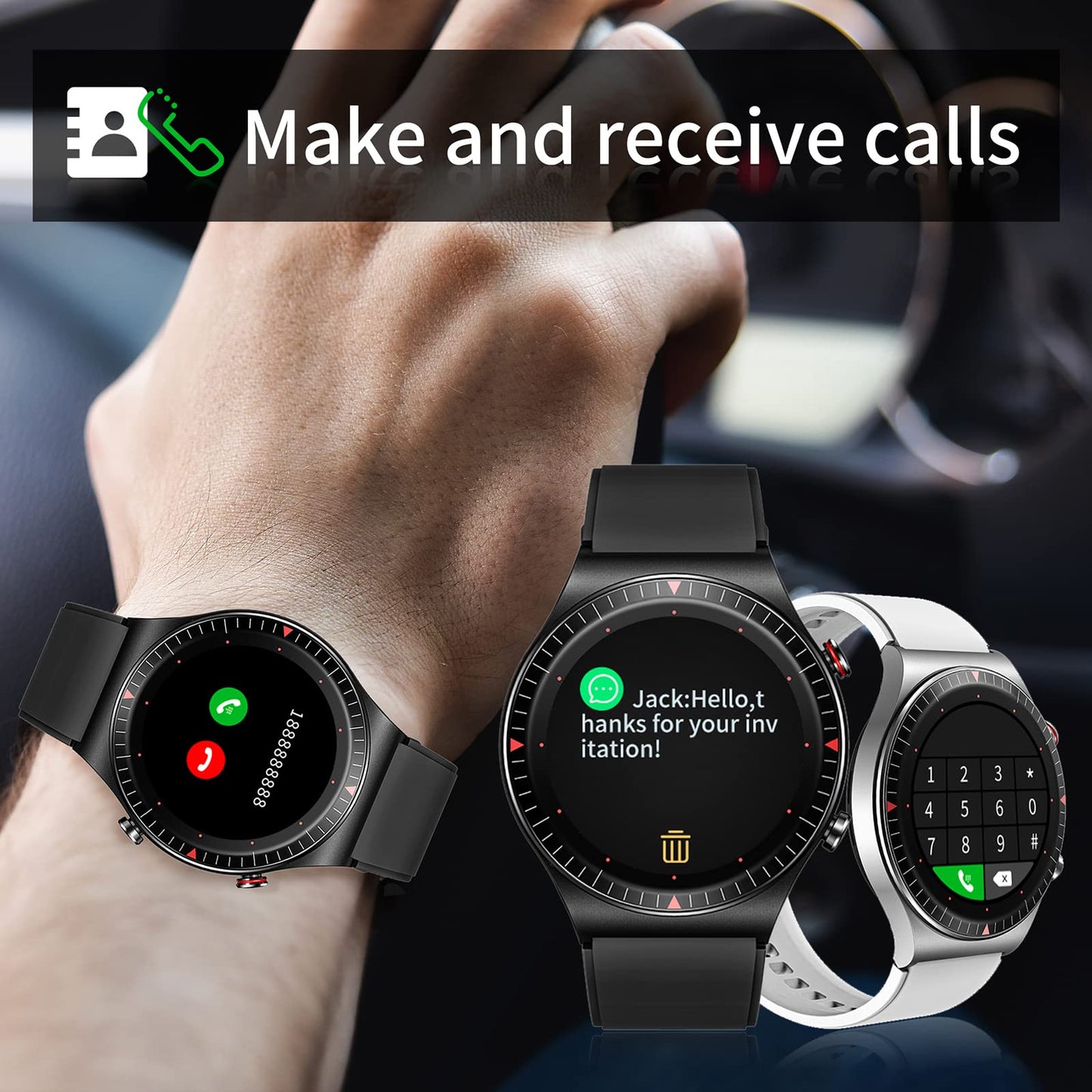 Cattle Herder Smart Watch, Bluetooth Call Fitness Watch Full Touch Screen Activity Tracker Waterproof Music Fitness Tracker For