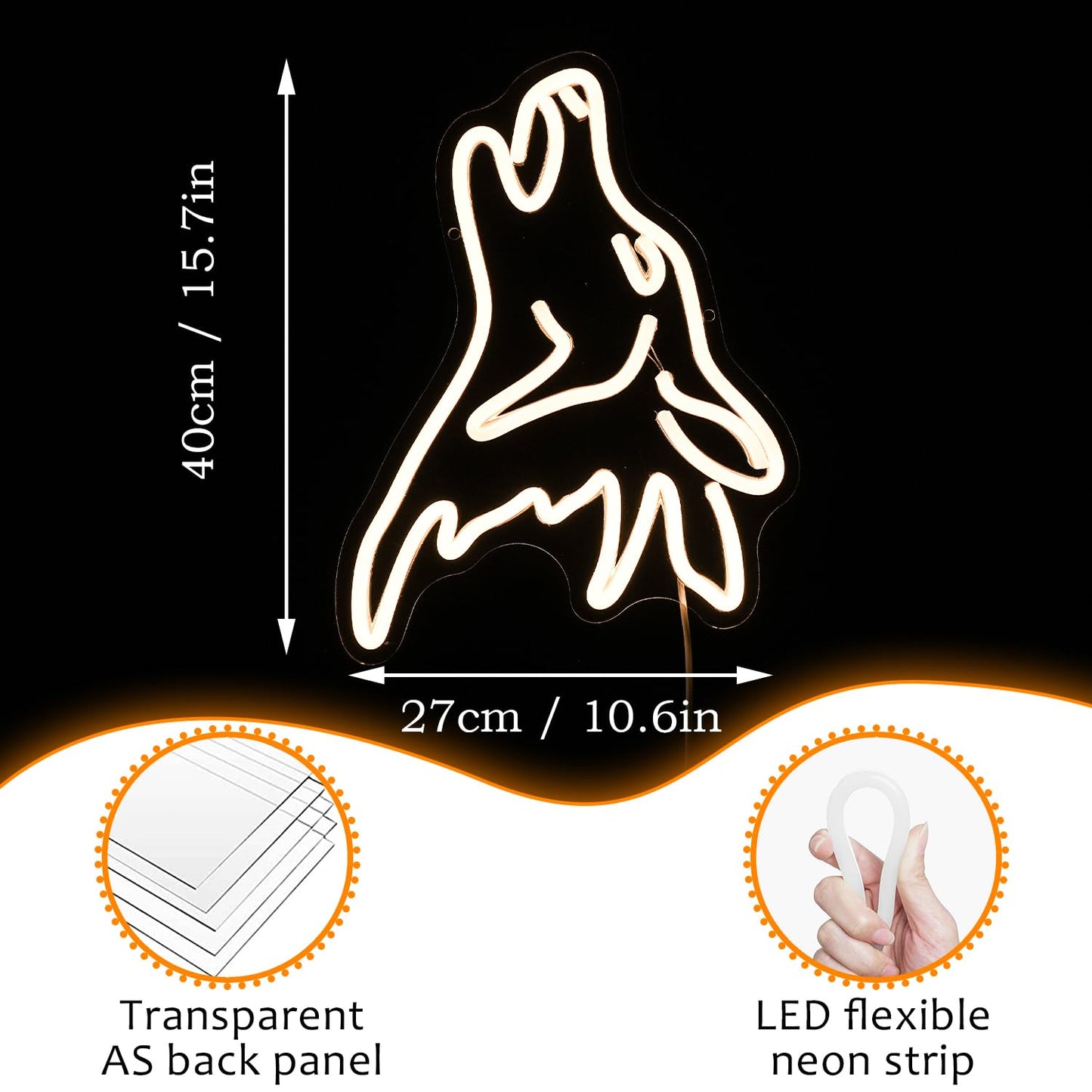 Wolf Neon Sign Warm White Led Cute Wolf Neon Lights For Wall Decor Dimmable Usb Bedroom Sign Lights For Kids Room Home Decor Birthday Party Gifts