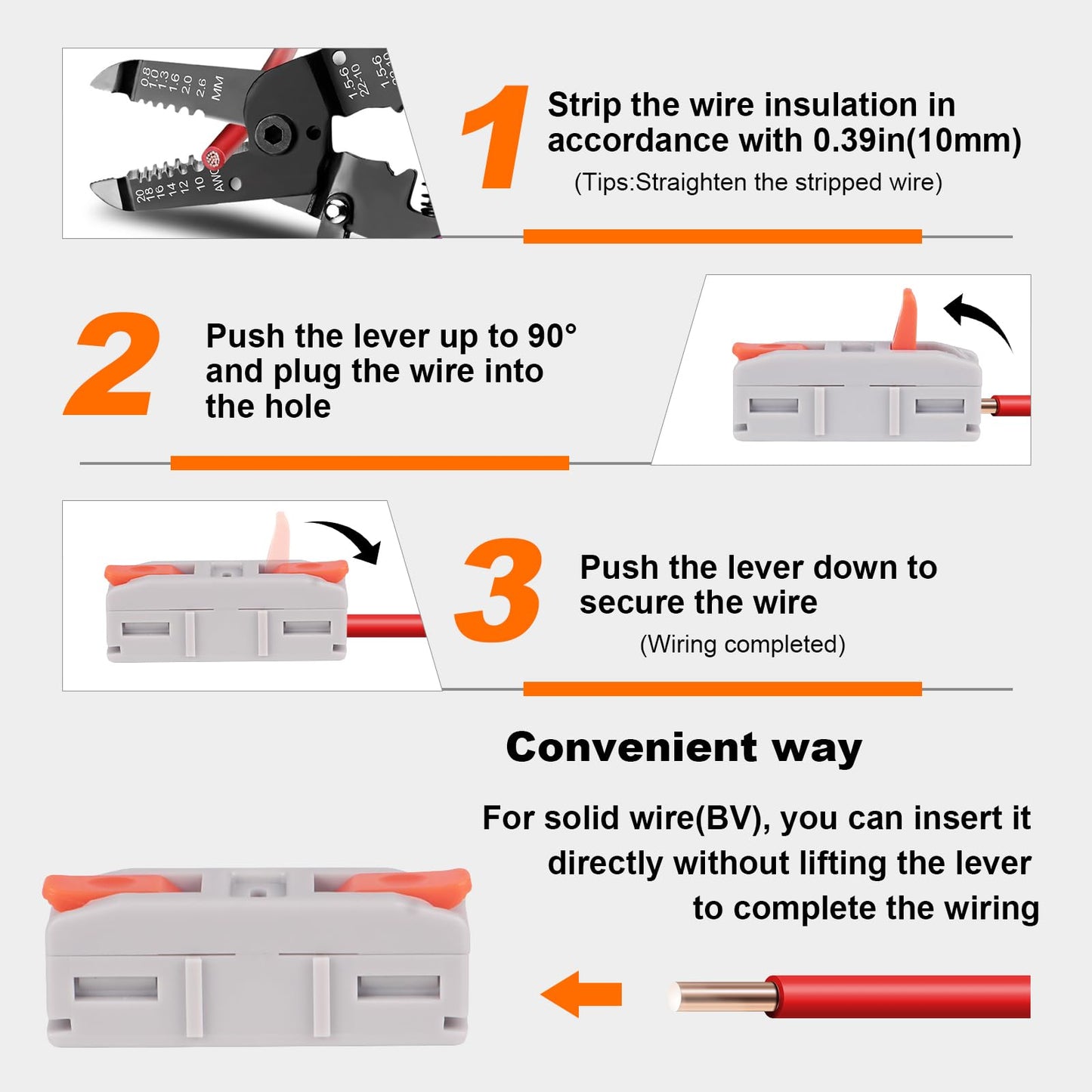 30PCS AVARBUVO Lever Wire Connectors, Mini Quick Connectors Push-in, 1 in 1 Out Electrical Wire Butt Splice Inline Terminals, 24-12 AWG