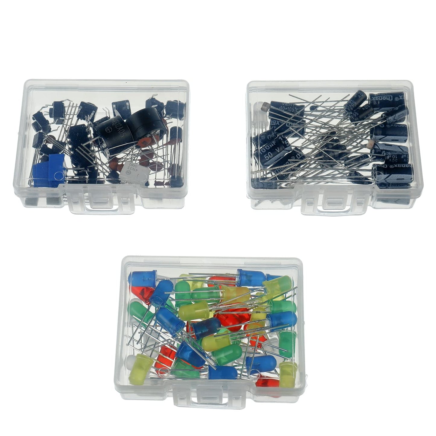 BOJACK 37 Values 480 Pcs Electronics Component Fun Kit with Power Supply Module, Jumper Wire,Precision Potentiometer,830 tie-Points Breadboard Compatible with STM32,Raspberry Pi,Arduino