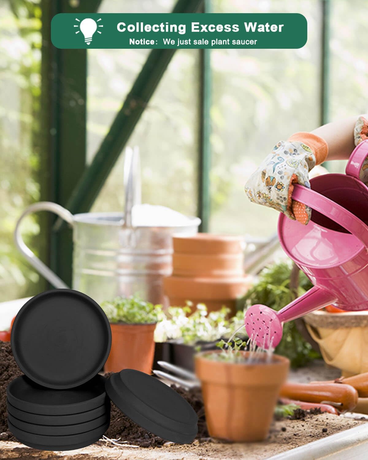 vensovo 3 Inch Black Terracotta Plant Saucer Pots Tray - 12 pcs Mini Planter Saucers for Indoor & Outdoor Plants, Small Clay Trays Perfect for 2 Inch 2.5Inch Flower Pot