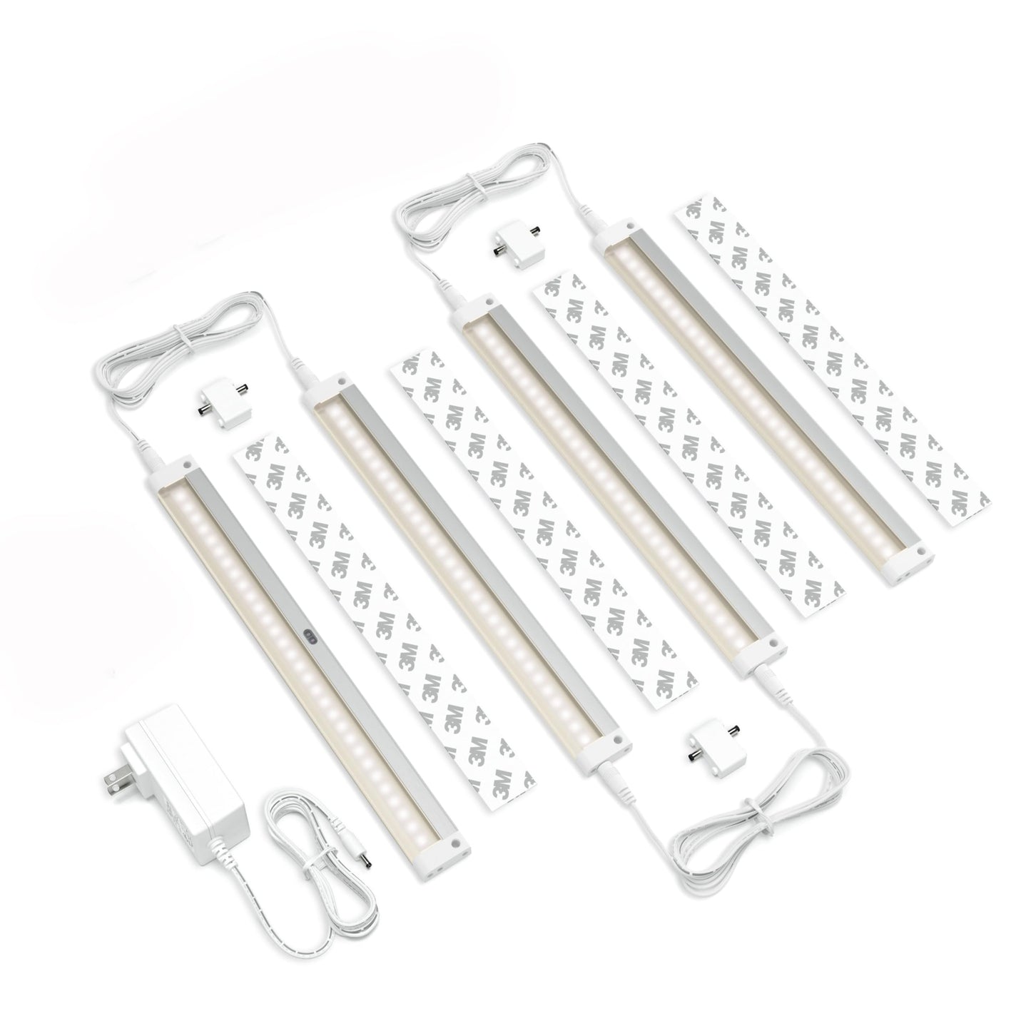 EShine LED Under Cabinet Lighting Kit, Dimmable, 4-Pack 12 in, Warm White (3000K), Model ELW3004DW