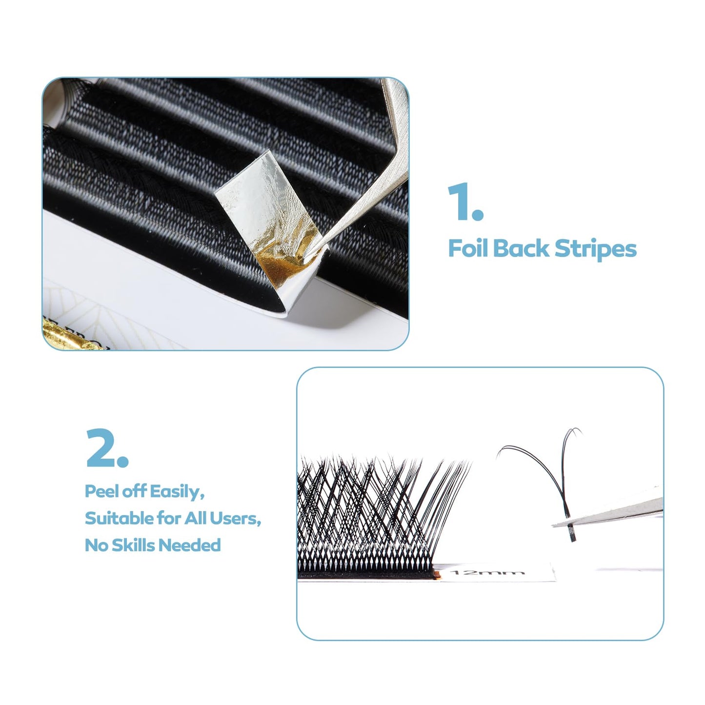 DeceMars Two Tip YY Eyelash Extensions Supplies D Curl 0.07mm Thickness 10mm Soft Lash Trays Premade 4D Easy Fan Y Shaped Volume