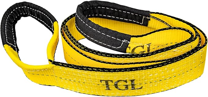 TGL 3 inch, 8 Foot Tree Saver Strap, Recovery Short Tow Strap with Loops, Winch Extension. 30,000 lbs MBS. Truck, UTV, ATV...