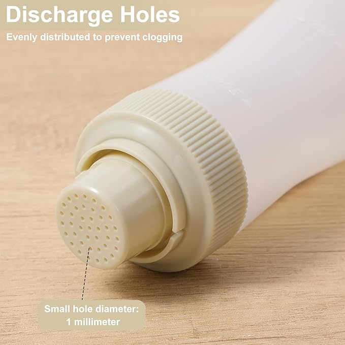 2 Pcs Cake Syrup Dispenser, 350ml/12oz Sauce Bottles Graduated Plastic Squeeze Bottle with Sealing Lid Reusable Baking Tools for Honey Ketchup BBQ Salad Dressing