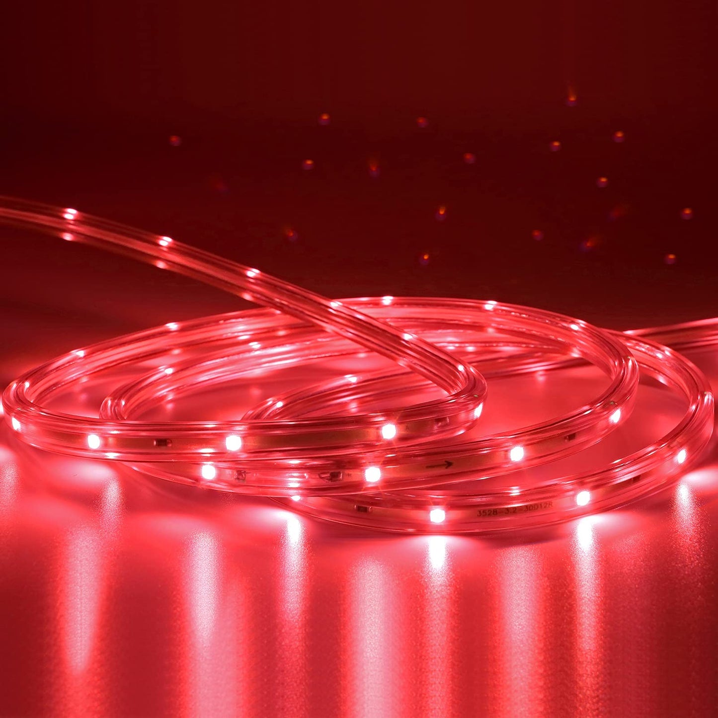 Areful Red Rope Lights, Waterproof LED Strip Light, 16.4ft for Indoor/Outdoor Use, Decorative Lighting for Home, Holiday, Garden, Party