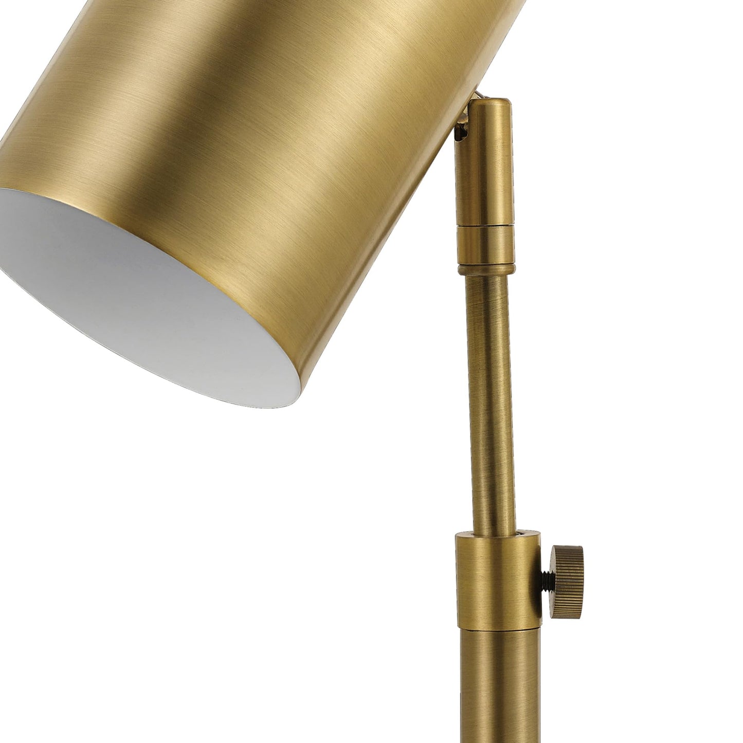 Globe Electric Pratt 18 Desk Lamp, Matte Brass, Adjustable Height, Model 52097, Metal Construction