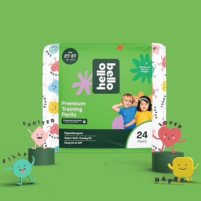Hello Bello Training Pants, 2T-3T | All About Feelings | 24 Count, Pack of 4