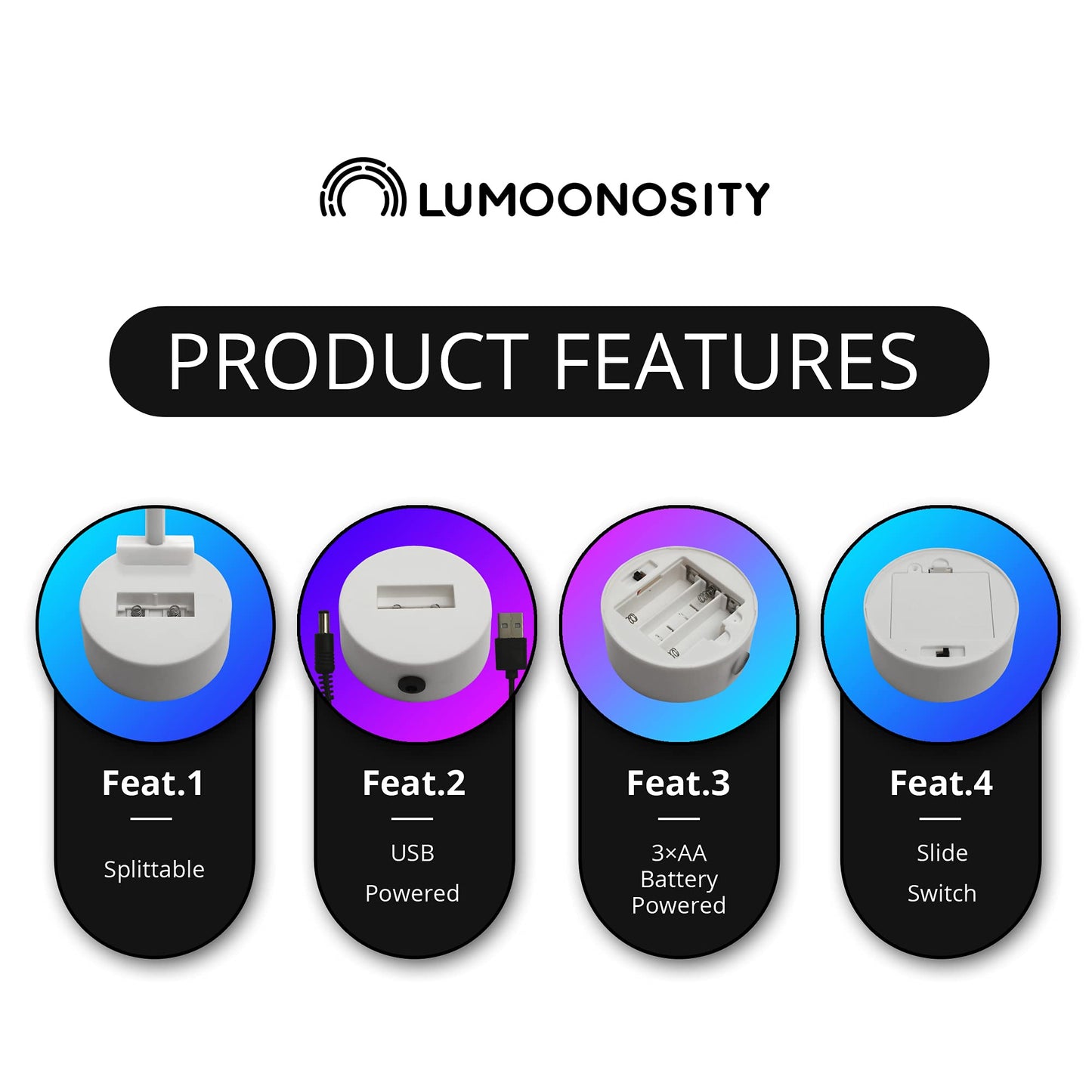 Lumoonosity Popsicle Neon Light - USB/Battery Powered Ice Cream Night Light - Pink & Warm White - Model NS-Popsicle