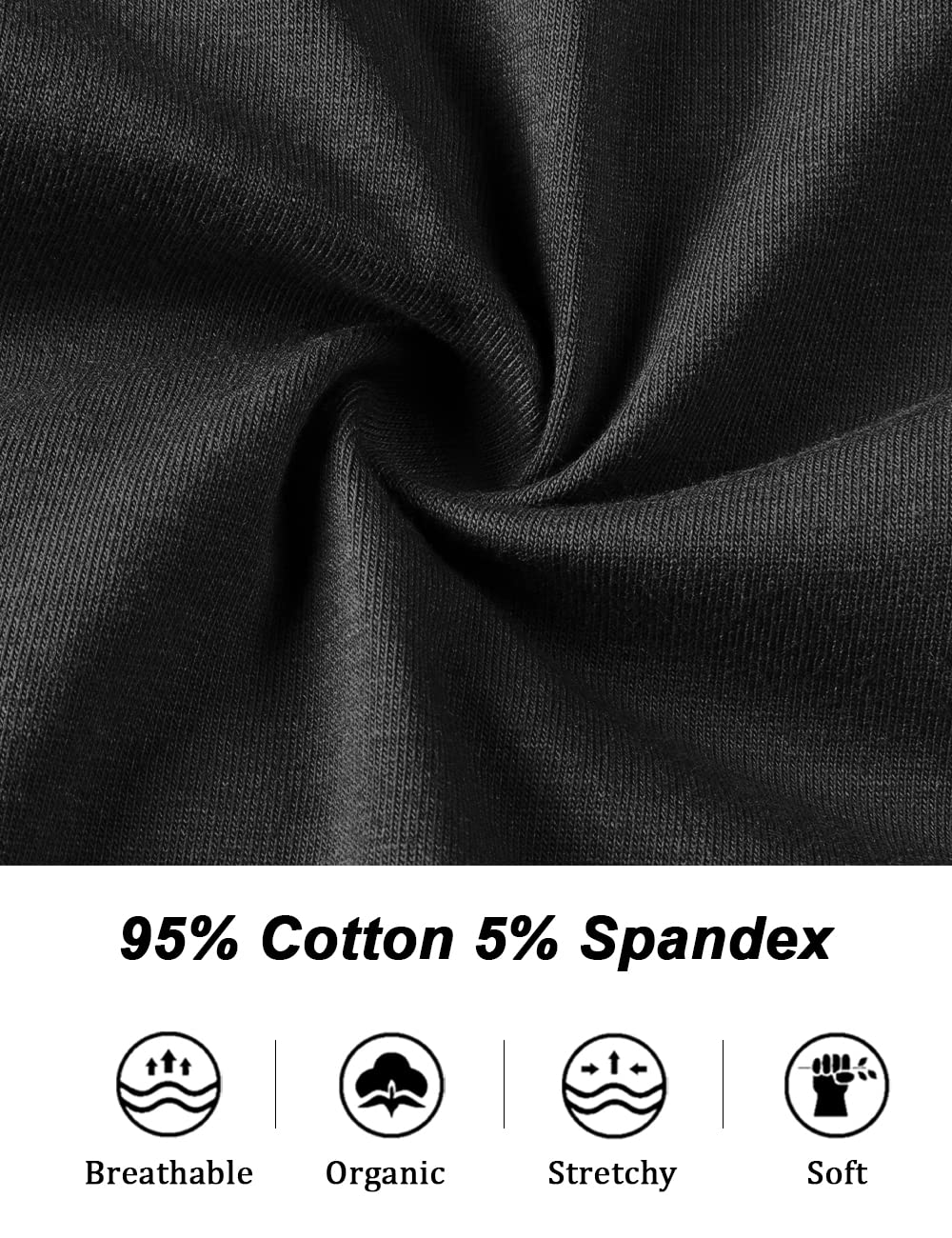POKARLA High Absorbency Cotton Leakproof Period Underwear for Women, 3 Pack, Black