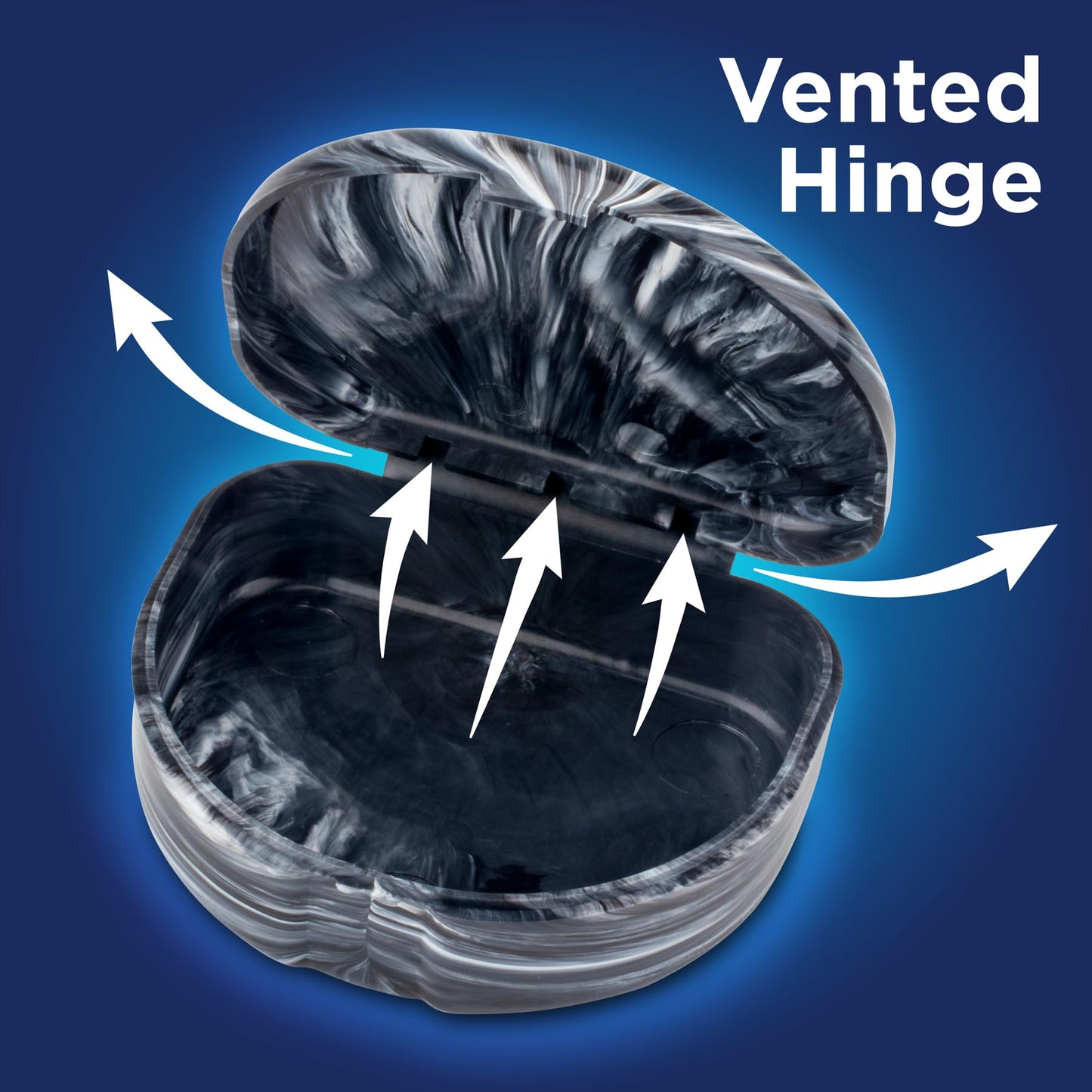 Practicon Marble Retainer Cases, Orthodontic Aligner Case, Mouth Guard Holder (3 Pack) (Midnight)