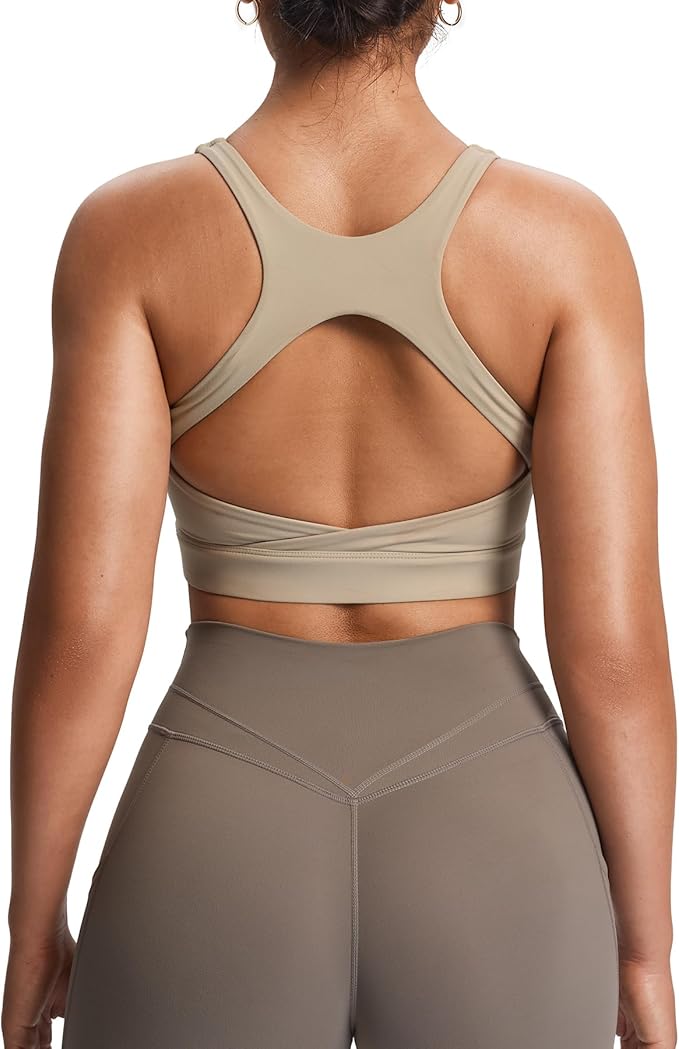 Aoxjox Women's Workout Sports Bras High Impact Fitness Training Gym Khloe Bra Yoga Crop Tank