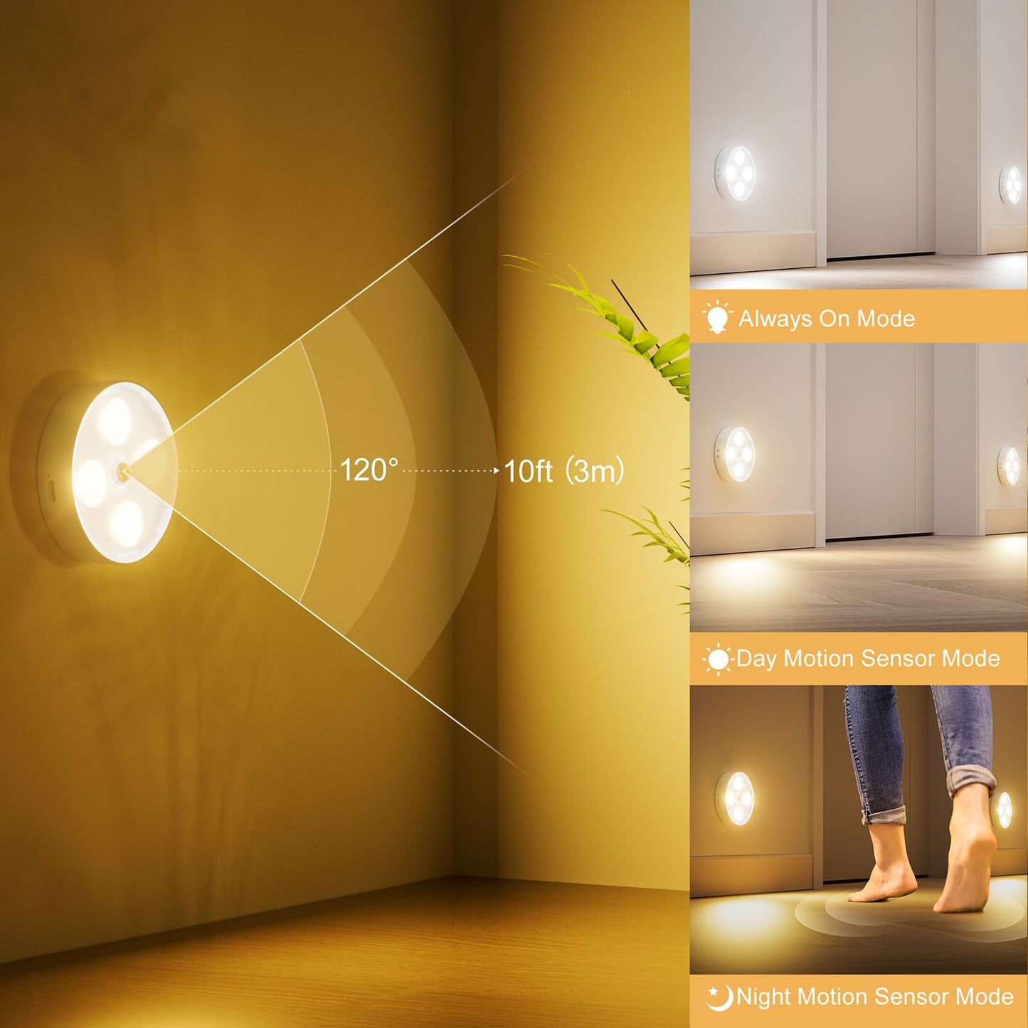 Under Cabinet Lighting  1500Mah Rechargeable Motion Sensor Puck Lights With Remote  3 Color Temper  Magnetic Stick On Light  Dimmable Under Counter Lights For Kitchen  Shelf  Closet  Stair  4 Pack