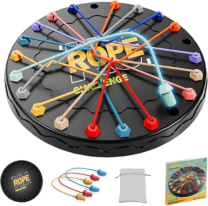 lartoys Rope Untangling Puzzle Game, Educational Strategy Board Game for Kids & Adults, Family Travel Party Games with Mul...