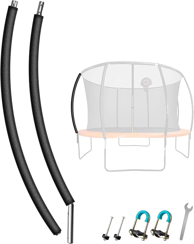 Suninlife 1PCS Trampoline Curved Pole, Universal Trampoline Replacement Enclosure Pole to Fit 8-16FT Curved Pole Trampolin...