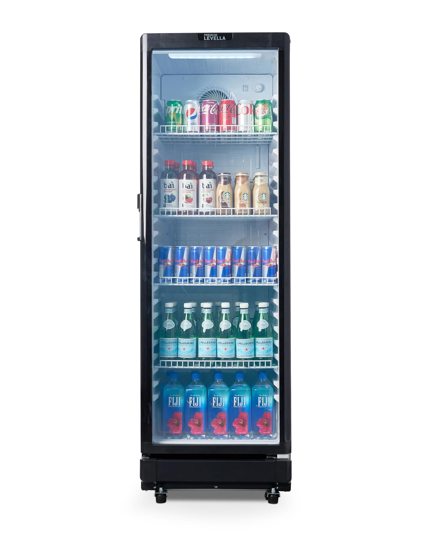 PremiumLevella Glass Door Display Refrigerator 10.0 cu ft Commercial Beverage Cooler Merchandiser