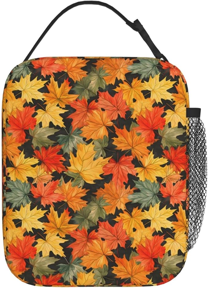 Maple Leaf Lunch Box Insulated Lunch Bag for kids Girls Boys,Reusable Lunch Box Containers for Women Men,Durable Cooler Tote Bag Lunchbox for Office/School/Picnic