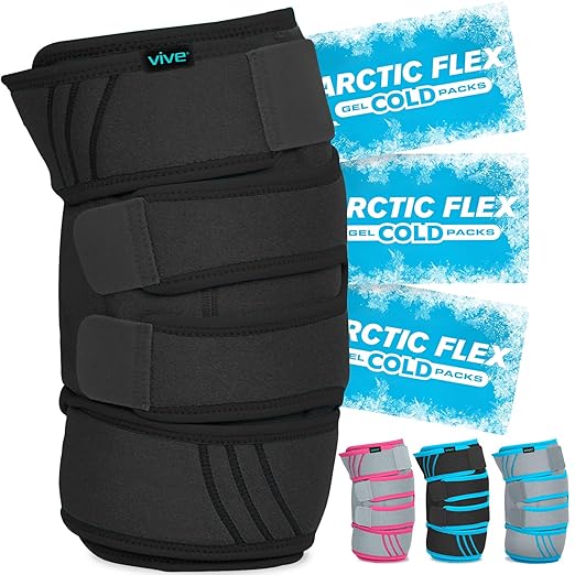 Vive Knee Ice Pack Wrap - Cold/Hot Gel Compression Brace - Heat Support Strap for Arthritis Pain, Tendonitis, ACL, Athleti...