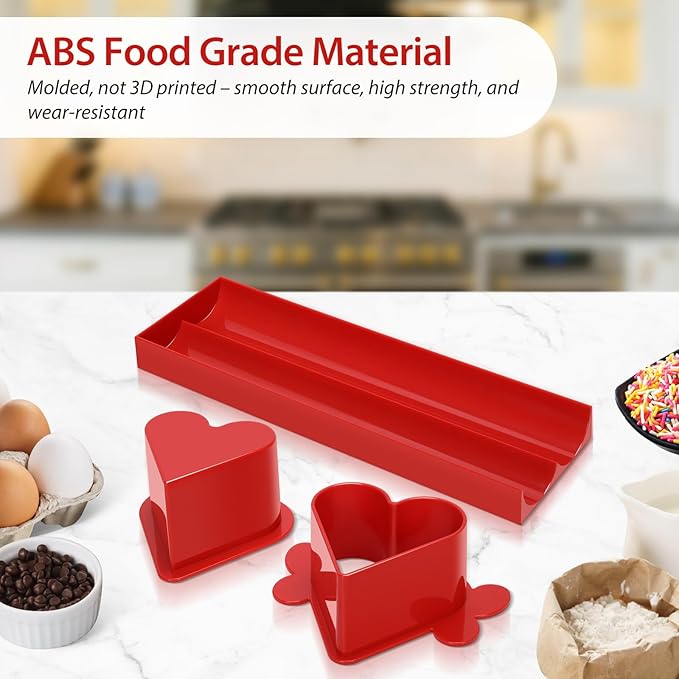 Heart Cake Pop Mold Set with 9 Inch Tray and Sticks, Circle Cake Pop Cutter and Pusher, Baking Molds Kit for Parties, Wedding,Home Desserts Making - Red