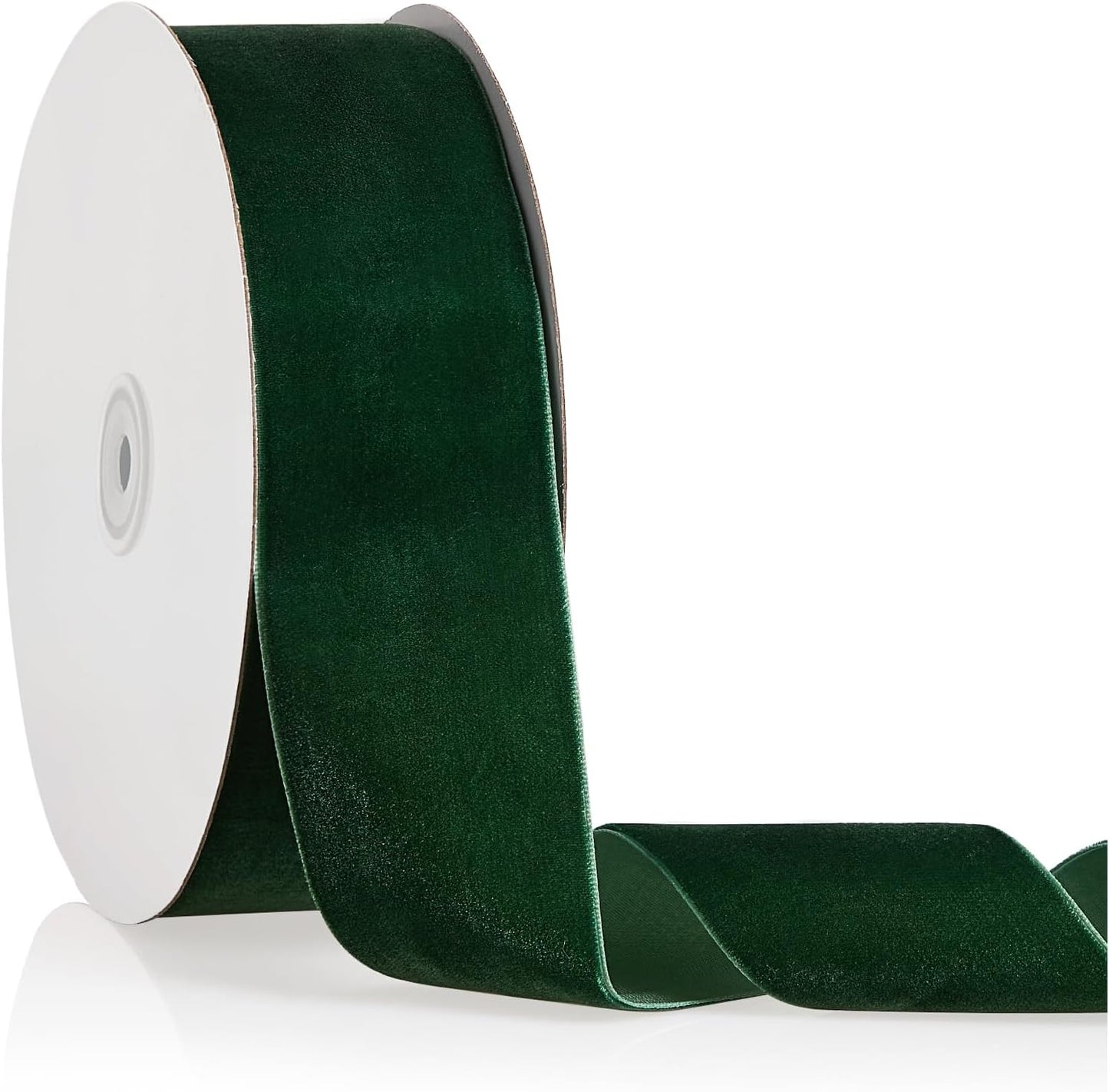 2" X 20 Yards Forest Green Velvet Ribbon for Christmas Tree Wreath Decoration Handmade Crafts Ornaments Gift Wrapping & Bow Making