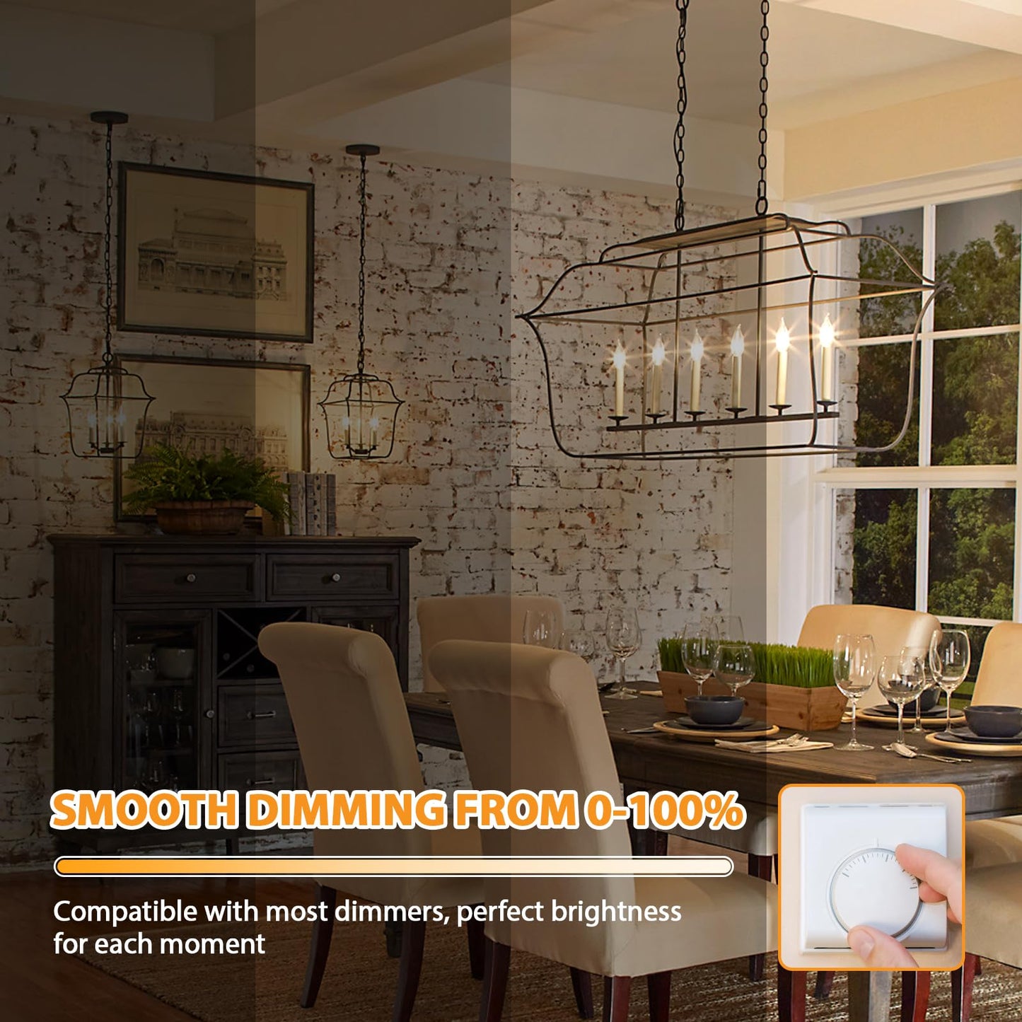 GoBright Dimmable E12 Candelabra LED Light Bulbs 40W Equivalent, 2700K Soft Warm White Chandelier Light Bulbs, 4W 460 LM Flame Tip Candle Light Bulbs, 12-Pack