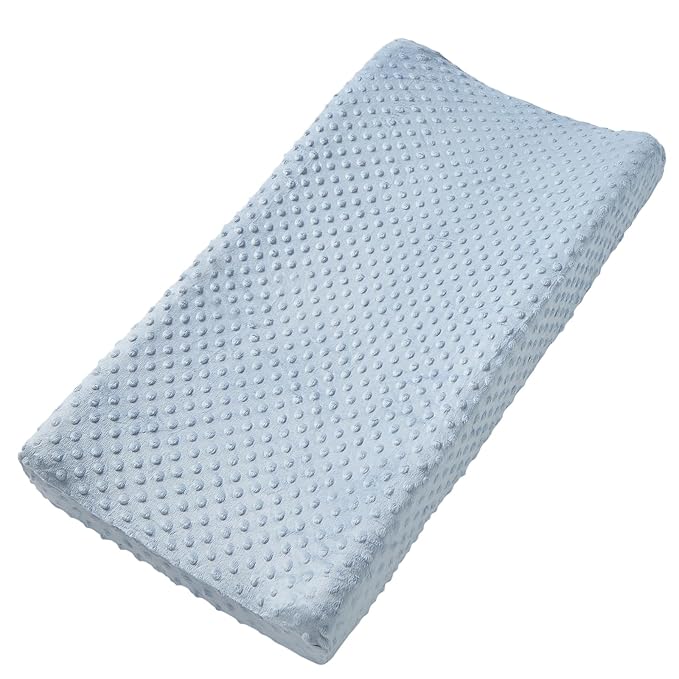 Baby Changing Pad Cover, Super Soft Plush Dot Diaper Changing Table Covers for Baby Girls and Boys, Ultra Comfortable, Safe for Babies, Fit 32"/34'' x 16" Pad (SkyBlue)