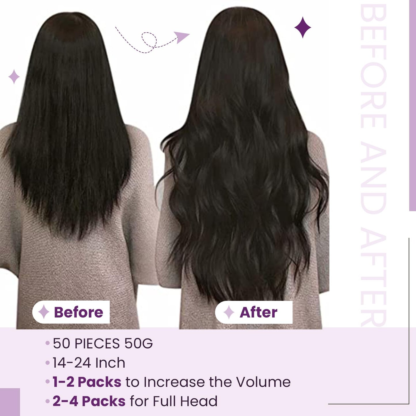 LAAVOO Remy Human Hair Extensions 18 Inch U Tip Ombre Blonde Mix Light Brown 50set