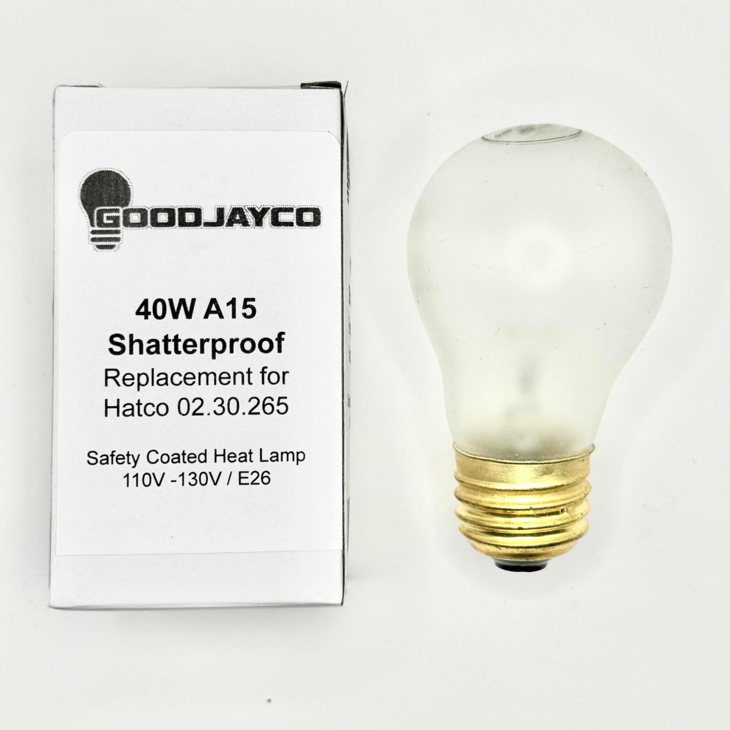 GOODJAYCO Replacement for Hatco 02.30.265/02.30.265.00-120V / 130V 40W - Safety Coated Shatterproof - Heat Lamp Light Bulb - 02.30.265.04/02.30.265.12 (4 Pack)