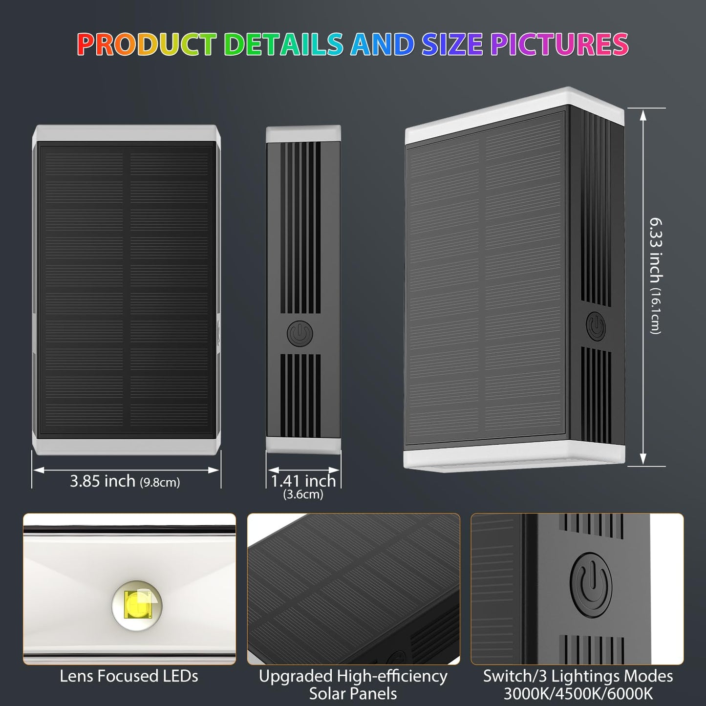Solar Lights Outdoor 8 Lighting Modes Dusk To Dawn Lighting Wall Sconce Ip67 Waterproof Up And Down Solar Wall Light Front Door Light For House  Garage  Porch Doorway Fence Festival Decor (2 Pack)