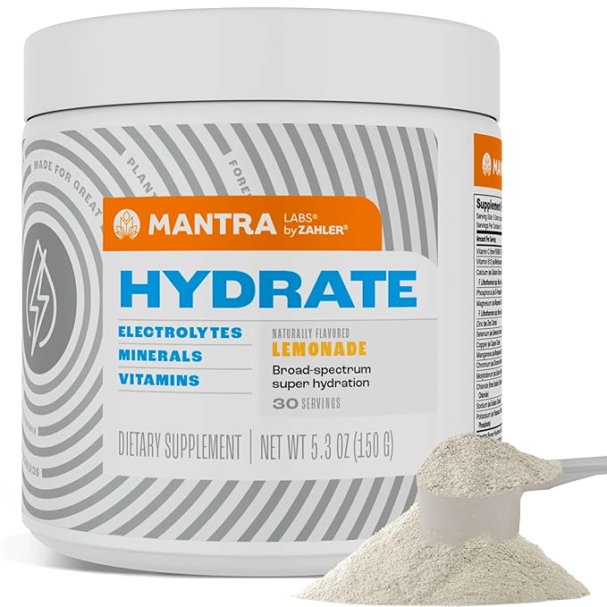 Mantra By Zahler Game-Changing, Great-Tasting, Sugar-Free Hydration Supplement, Lemonade Flavor, 30 Servings.