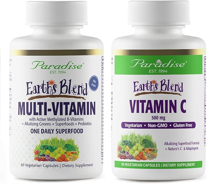 Earth's Blend Once Daily Multi for Men & Earth's Blend Vitamin C Bundle