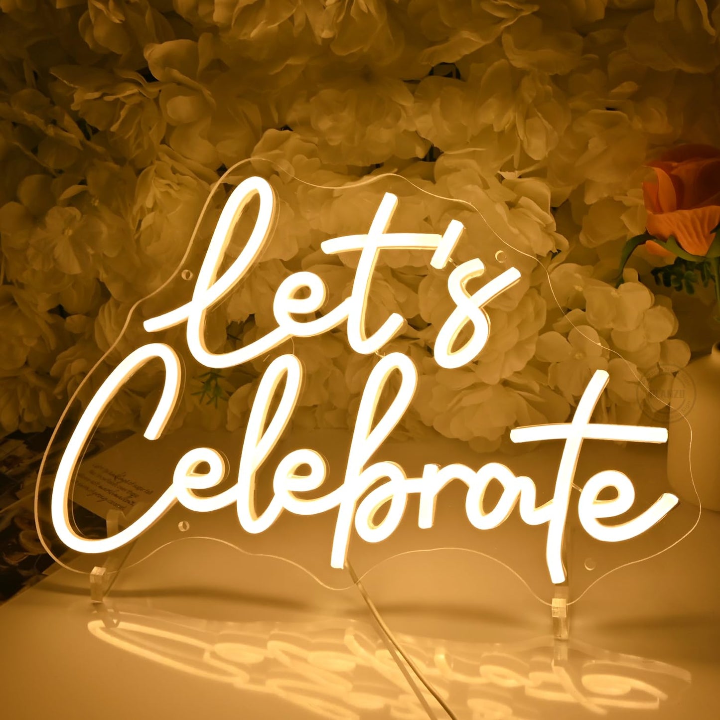 Planzo LetS Celebrate Led Neon Sign Light Wedding Gratuation Birthday Party Wall Sign Decor Backdropbedroom Bar Thanksgiving Christmas Banner Usb 15.75 X 10.16