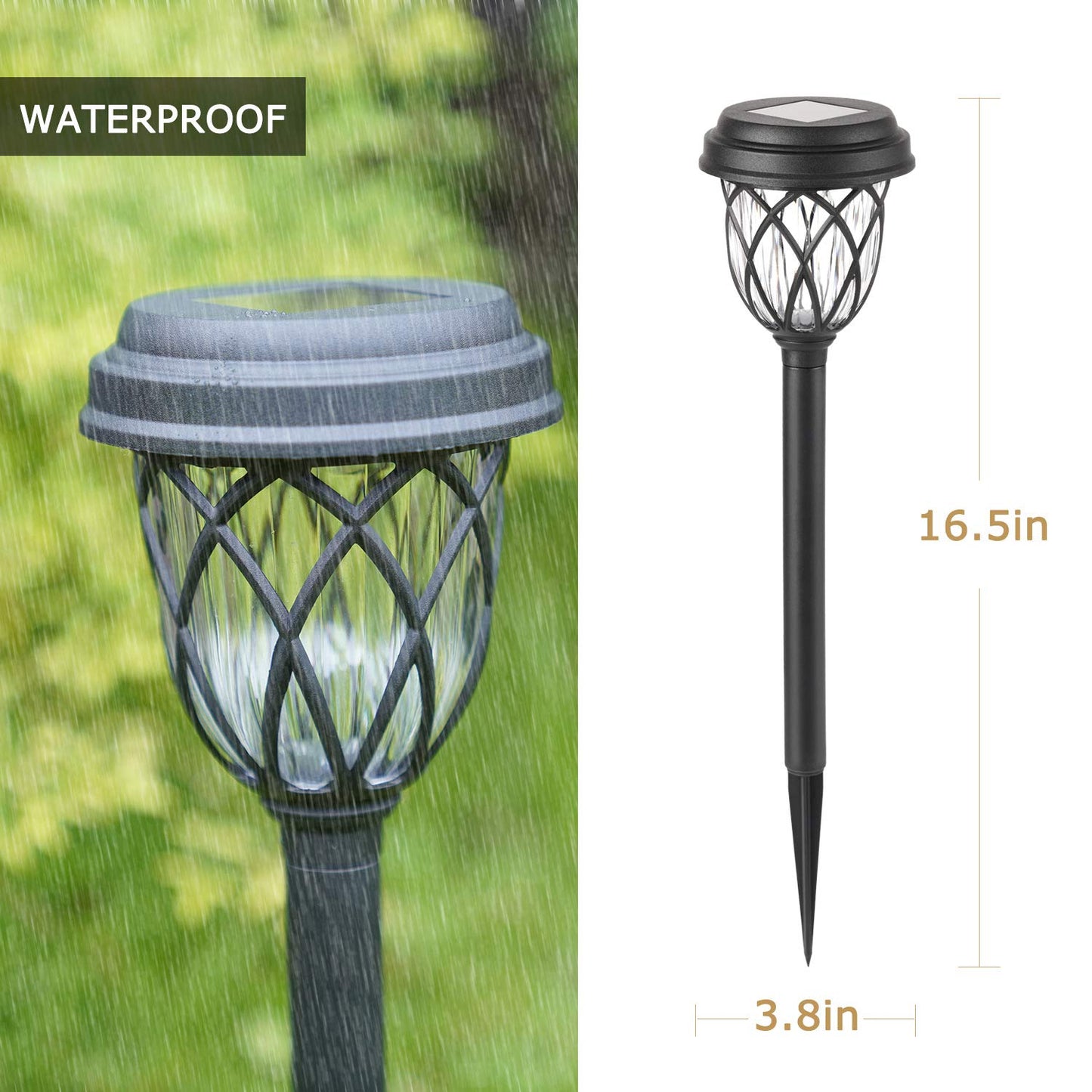 EXCMARK Solar Lights Outdoor, 10 Pack, Warm White, Plastic, Pathway Lighting for Walkway, Sidewalk, Driveway