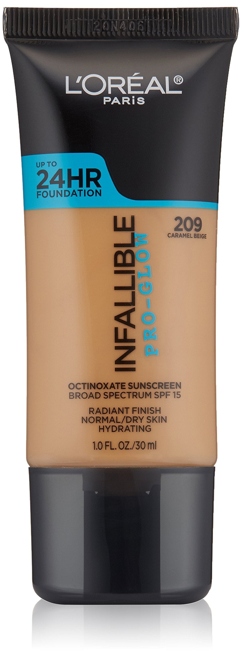 L'Or  al Paris Infallible Pro-Glow Foundation, Caramel Beige, 1 fl. oz.
