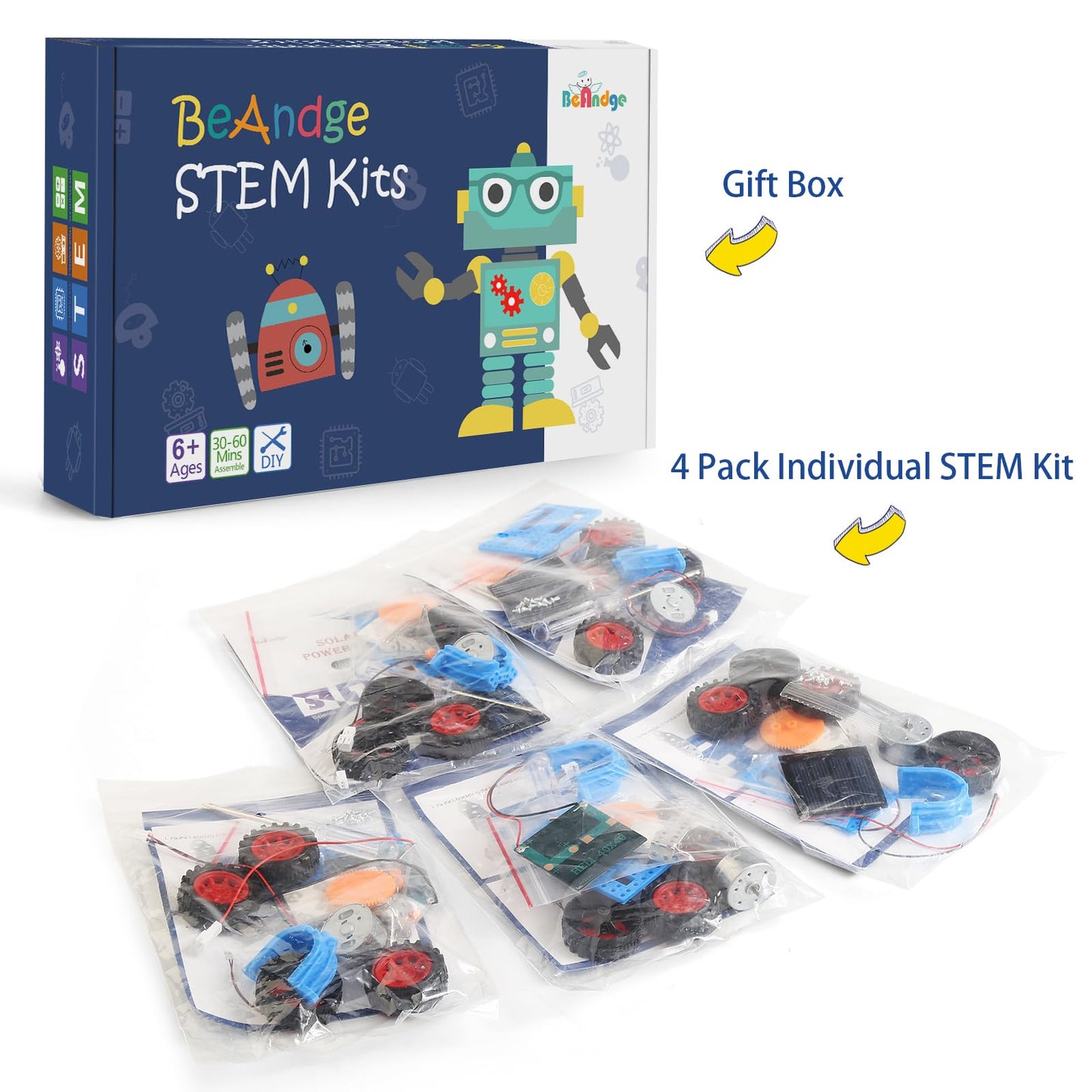 Bulk STEM Solar Robot Kits, STEM Building Toys for 6 7 8 10 12 13 Year Old Boys Girls Crafts, Robotics Science Kits for Kids 8-12 8-10 6-8, Classroom School Gifts Engineering Coding Motor Car Projects